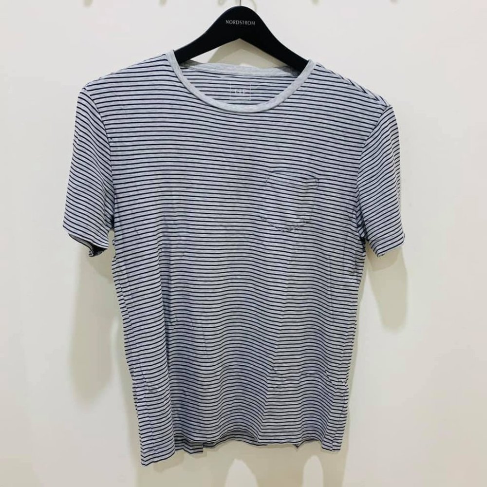 Grey and Navy stripe T-Shirt